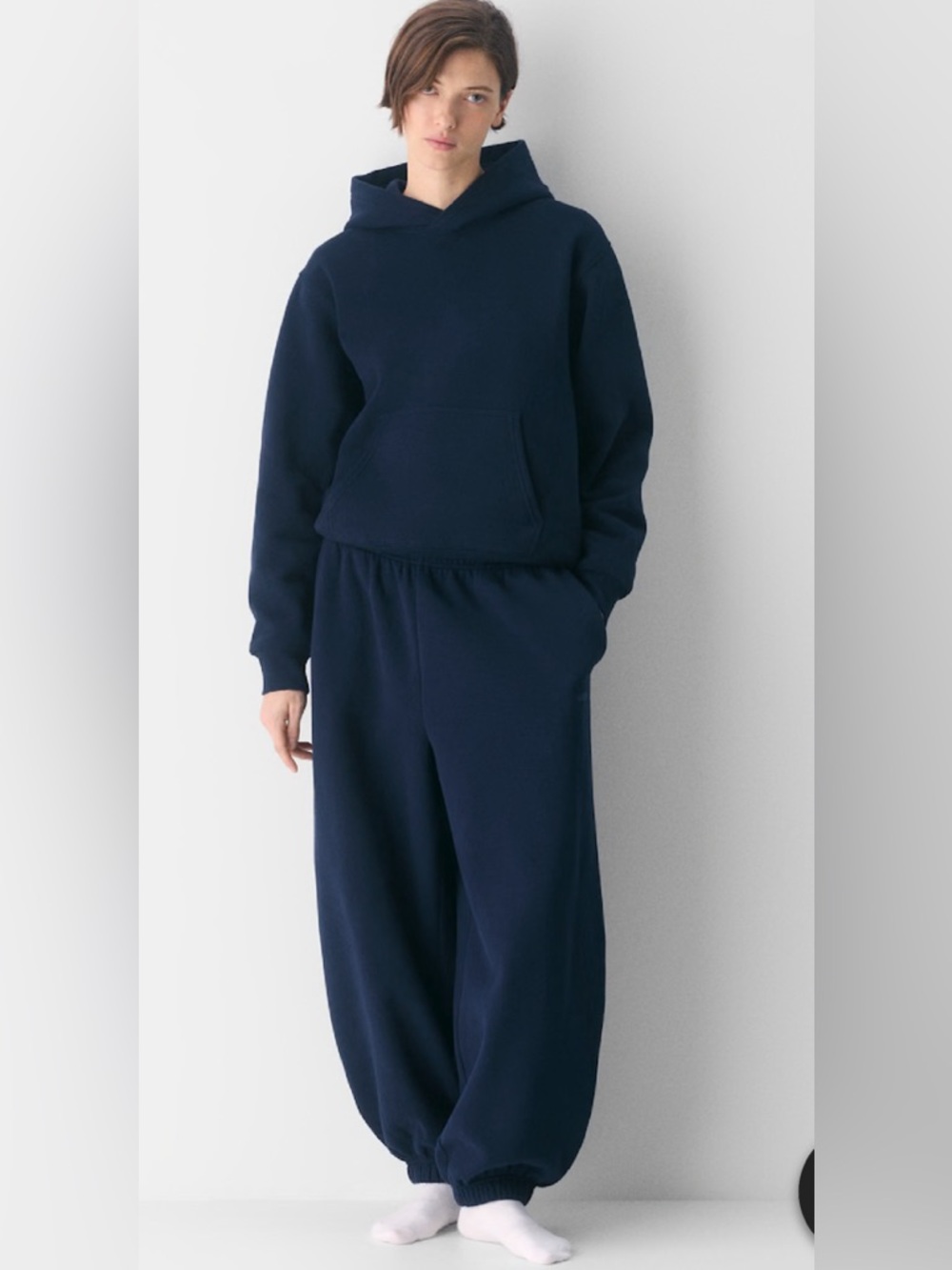 Aritzia Cozy Sweatfleece Sweatshirt and Joggers in Admiral